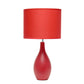 All The Rages Essentix 18" Red Ceramic Dewdrop Table Lamp With Matching Fabric Shade