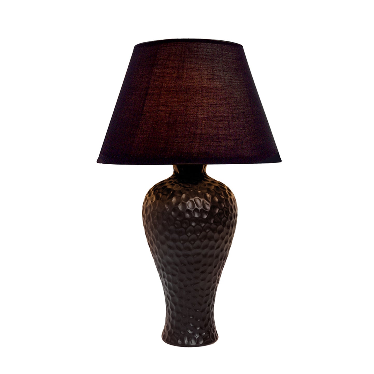 All The Rages Essentix 20" Black Ceramic Textured Table Lamp With Matching Empire Fabric Shade