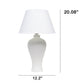 All The Rages Essentix 20" White Ceramic Textured Table Lamp With Matching Empire Fabric Shade
