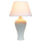 All The Rages Essentix 20" White Ceramic Textured Table Lamp With Matching Empire Fabric Shade