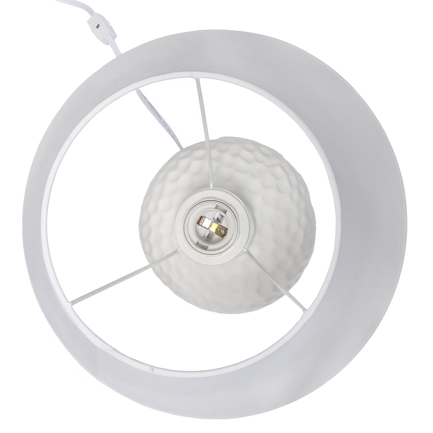 All The Rages Essentix 20" White Ceramic Textured Table Lamp With Matching Empire Fabric Shade