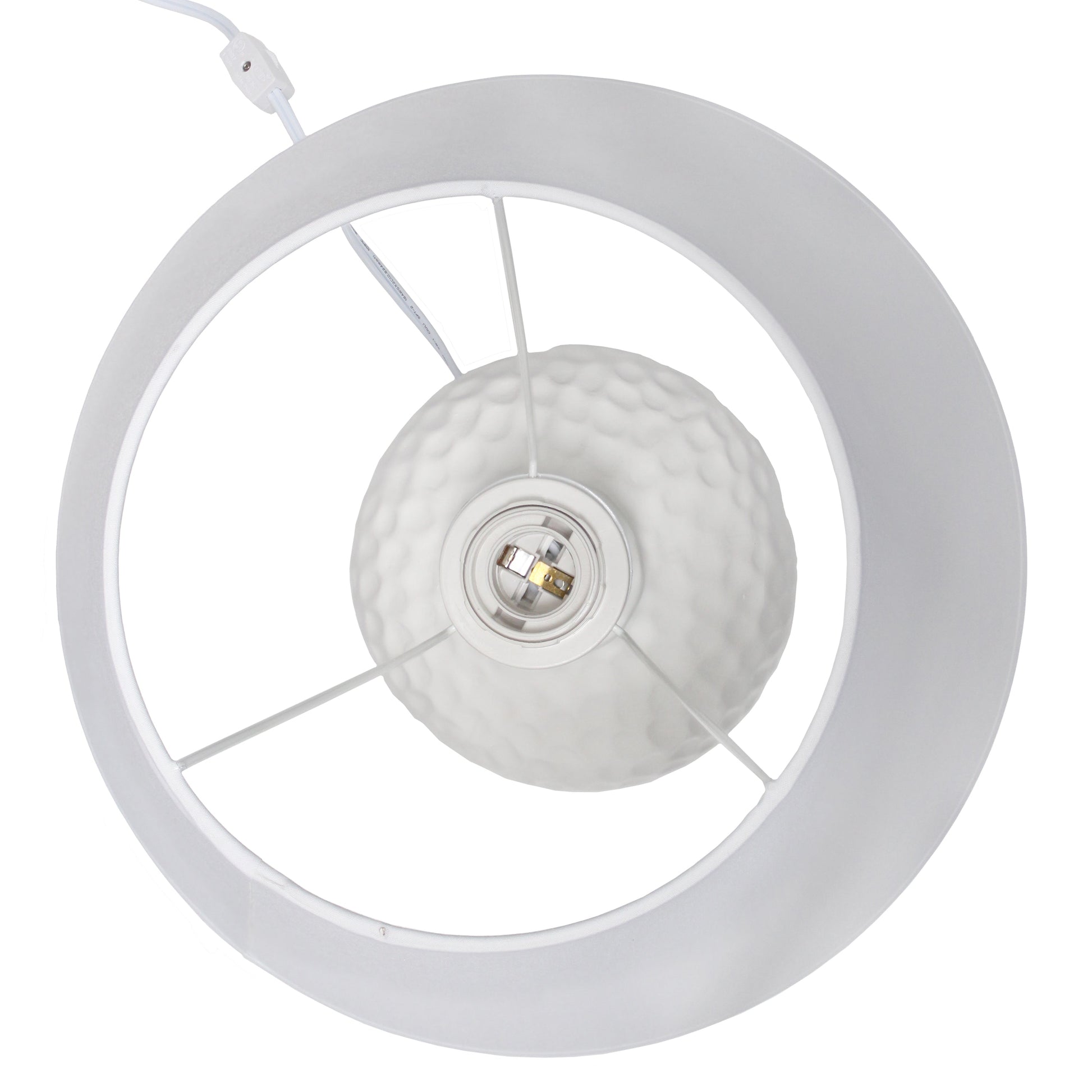 All The Rages Essentix 20" White Ceramic Textured Table Lamp With Matching Empire Fabric Shade