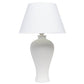 All The Rages Essentix 20" White Ceramic Textured Table Lamp With Matching Empire Fabric Shade