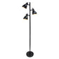 All The Rages Essentix 64" Black 3-Light Metal Tree Floor Lamp With Metal Adjustable Spotlight Shades