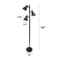 All The Rages Essentix 64" Black 3-Light Metal Tree Floor Lamp With Metal Adjustable Spotlight Shades