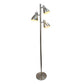 All The Rages Essentix 64" Brushed Nickel 3-Light Metal Tree Floor Lamp With Metal Adjustable Spotlight Shades