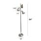 All The Rages Essentix 64" Brushed Nickel 3-Light Metal Tree Floor Lamp With Metal Adjustable Spotlight Shades