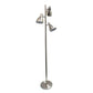 All The Rages Essentix 64" Brushed Nickel 3-Light Metal Tree Floor Lamp With Metal Adjustable Spotlight Shades