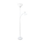 All The Rages Essentix 72" White 2-Light Mother Daughter Metal Floor Lamp With Torchiere & Reading Light