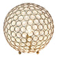 All The Rages Lalia Home 10" Antique Brass Elipse Contemporary Metal Crystal Round Sphere Glamorous Orb Table Lamp