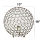 All The Rages Lalia Home 10" Antique Brass Elipse Contemporary Metal Crystal Round Sphere Glamorous Orb Table Lamp