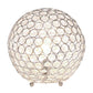 All The Rages Lalia Home 10" Chrome Elipse Contemporary Metal Crystal Round Sphere Glamorous Orb Table Lamp