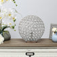 All The Rages Lalia Home 10" Chrome Elipse Contemporary Metal Crystal Round Sphere Glamorous Orb Table Lamp