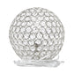 All The Rages Lalia Home 10" Chrome Elipse Contemporary Metal Crystal Round Sphere Glamorous Orb Table Lamp