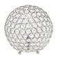 All The Rages Lalia Home 10" Chrome Elipse Contemporary Metal Crystal Round Sphere Glamorous Orb Table Lamp