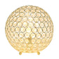 All The Rages Lalia Home 10" Gold Elipse Contemporary Metal Crystal Round Sphere Glamorous Orb Table Lamp