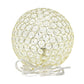 All The Rages Lalia Home 10" Gold Elipse Contemporary Metal Crystal Round Sphere Glamorous Orb Table Lamp