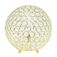 All The Rages Lalia Home 10" Gold Elipse Contemporary Metal Crystal Round Sphere Glamorous Orb Table Lamp