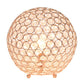 All The Rages Lalia Home 10" Rose Gold Elipse Contemporary Metal Crystal Round Sphere Glamorous Orb Table Lamp