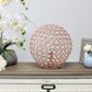 All The Rages Lalia Home 10" Rose Gold Elipse Contemporary Metal Crystal Round Sphere Glamorous Orb Table Lamp