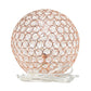 All The Rages Lalia Home 10" Rose Gold Elipse Contemporary Metal Crystal Round Sphere Glamorous Orb Table Lamp