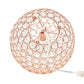 All The Rages Lalia Home 10" Rose Gold Elipse Contemporary Metal Crystal Round Sphere Glamorous Orb Table Lamp