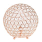 All The Rages Lalia Home 10" Rose Gold Elipse Contemporary Metal Crystal Round Sphere Glamorous Orb Table Lamp
