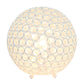 All The Rages Lalia Home 10" White Elipse Contemporary Metal Crystal Round Sphere Glamorous Orb Table Lamp