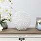 All The Rages Lalia Home 10" White Elipse Contemporary Metal Crystal Round Sphere Glamorous Orb Table Lamp