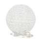 All The Rages Lalia Home 10" White Elipse Contemporary Metal Crystal Round Sphere Glamorous Orb Table Lamp