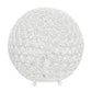 All The Rages Lalia Home 10" White Elipse Contemporary Metal Crystal Round Sphere Glamorous Orb Table Lamp
