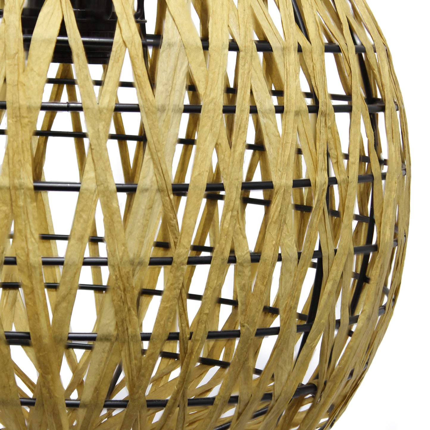 All The Rages Lalia Home 11" Natural Farmhouse Coastal Woven Paper Shade Pendant Light