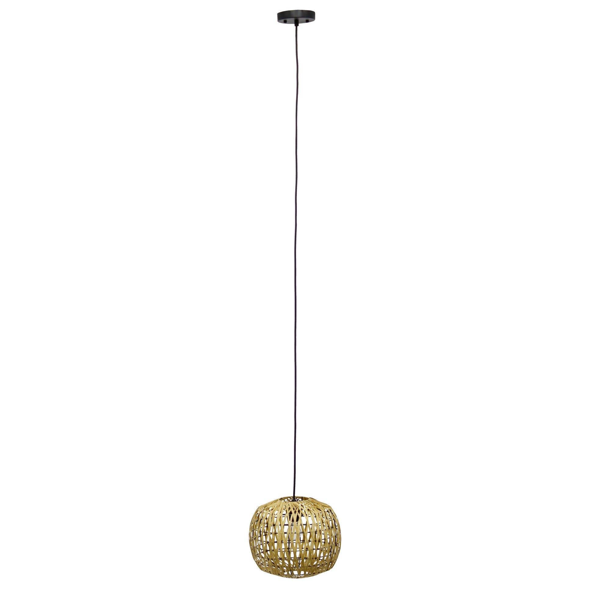 All The Rages Lalia Home 11" Natural Farmhouse Coastal Woven Paper Shade Pendant Light