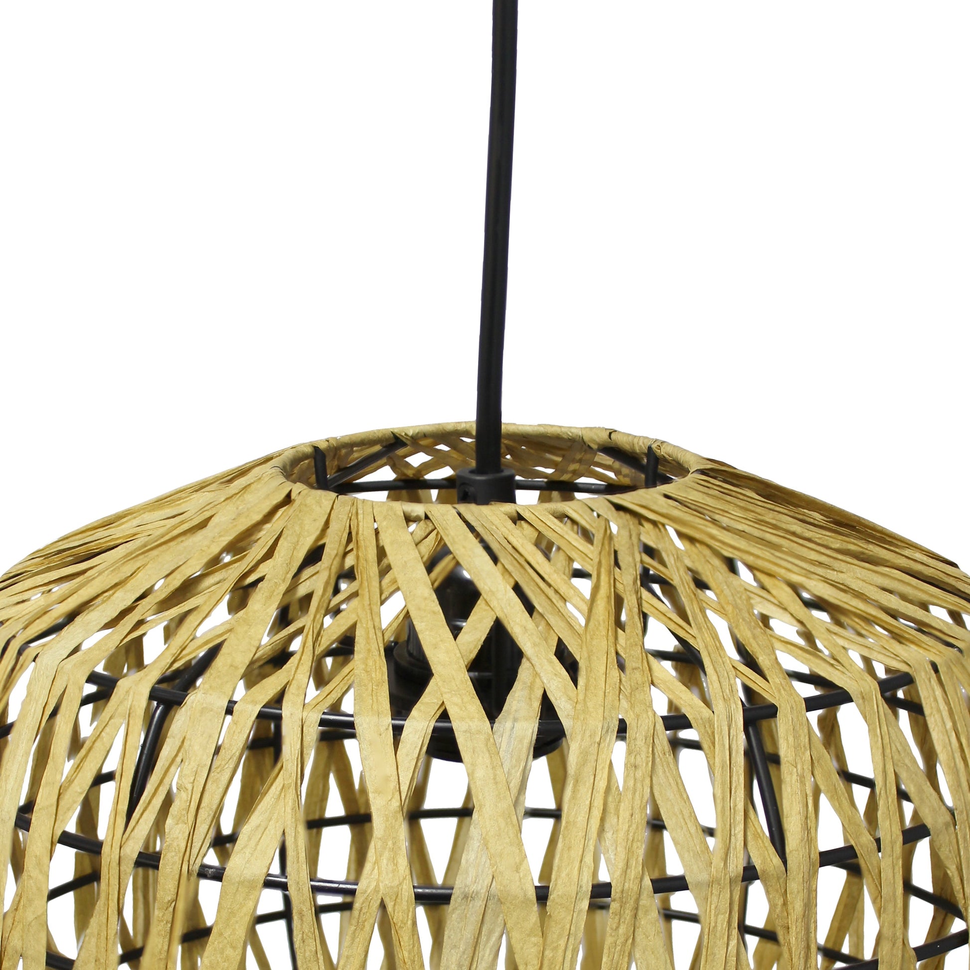 All The Rages Lalia Home 11" Natural Farmhouse Coastal Woven Paper Shade Pendant Light