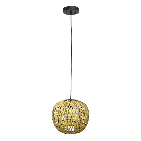All The Rages Lalia Home 11" Natural Farmhouse Coastal Woven Paper Shade Pendant Light