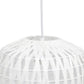 All The Rages Lalia Home 11" White Farmhouse Coastal Woven Paper Shade Pendant Light