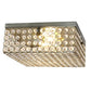 All The Rages Lalia Home 12" Antique Brass 2-Light Classix Glam Square Crystal & Metal Flush Mount Ceiling Light