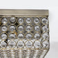 All The Rages Lalia Home 12" Antique Brass 2-Light Classix Glam Square Crystal & Metal Flush Mount Ceiling Light