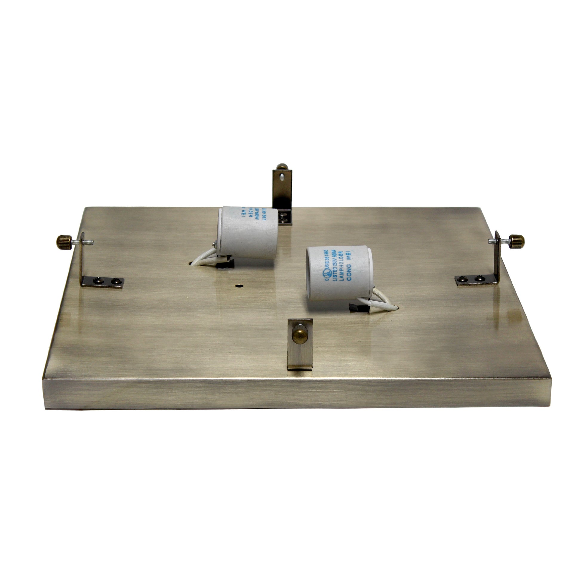 All The Rages Lalia Home 12" Antique Brass 2-Light Classix Glam Square Crystal & Metal Flush Mount Ceiling Light
