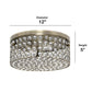 All The Rages Lalia Home 12" Antique Brass Classix Glam 2-Light Round Crystal & Metal Flush Mount Ceiling Light