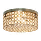 All The Rages Lalia Home 12" Antique Brass Classix Glam 2-Light Round Crystal & Metal Flush Mount Ceiling Light