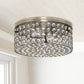 All The Rages Lalia Home 12" Antique Brass Classix Glam 2-Light Round Crystal & Metal Flush Mount Ceiling Light