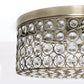 All The Rages Lalia Home 12" Antique Brass Classix Glam 2-Light Round Crystal & Metal Flush Mount Ceiling Light