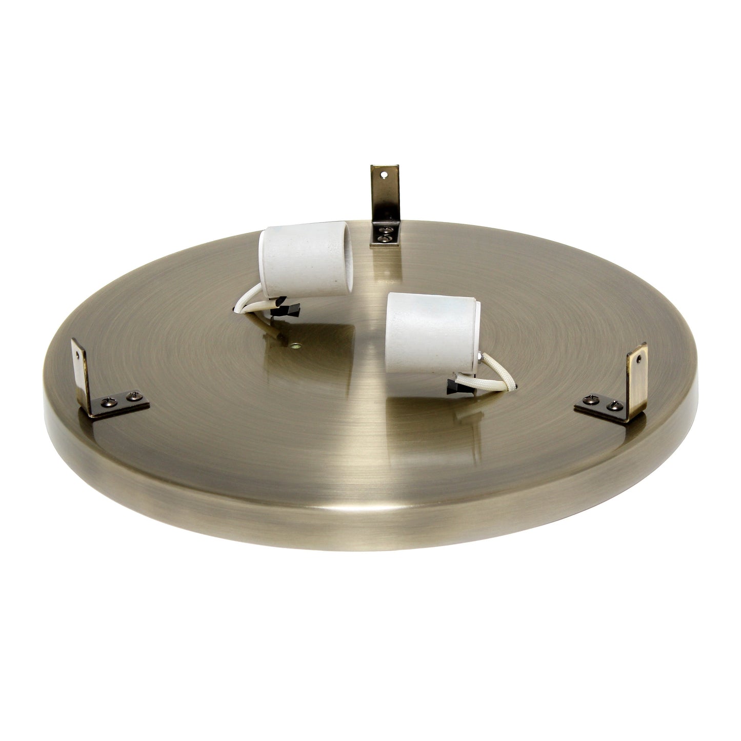 All The Rages Lalia Home 12" Antique Brass Classix Glam 2-Light Round Crystal & Metal Flush Mount Ceiling Light