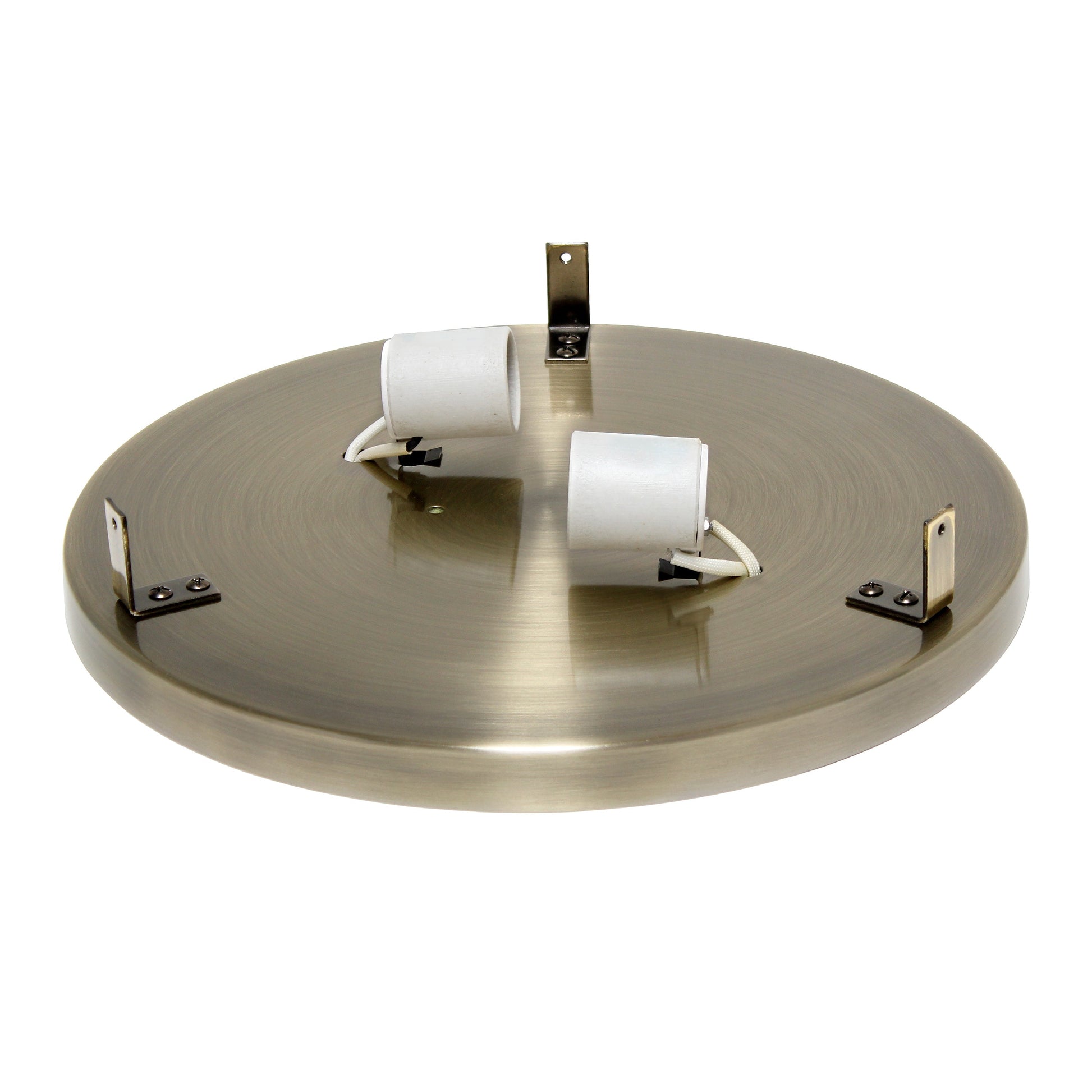 All The Rages Lalia Home 12" Antique Brass Classix Glam 2-Light Round Crystal & Metal Flush Mount Ceiling Light