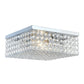 All The Rages Lalia Home 12" Chrome 2-Light Classix Glam Square Crystal & Metal Flush Mount Ceiling Light