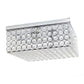 All The Rages Lalia Home 12" Chrome 2-Light Classix Glam Square Crystal & Metal Flush Mount Ceiling Light