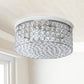 All The Rages Lalia Home 12" Chrome Classix Glam 2-Light Round Crystal & Metal Flush Mount Ceiling Light