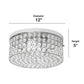 All The Rages Lalia Home 12" Chrome Classix Glam 2-Light Round Crystal & Metal Flush Mount Ceiling Light