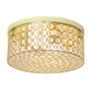 All The Rages Lalia Home 12" Gold Classix Glam 2-Light Round Crystal & Metal Flush Mount Ceiling Light